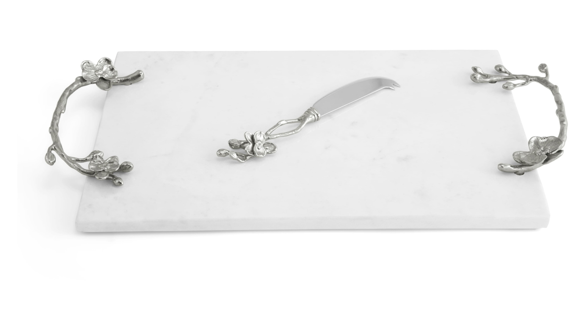 111863 White Orchid Cheese Board w_ Knife 1