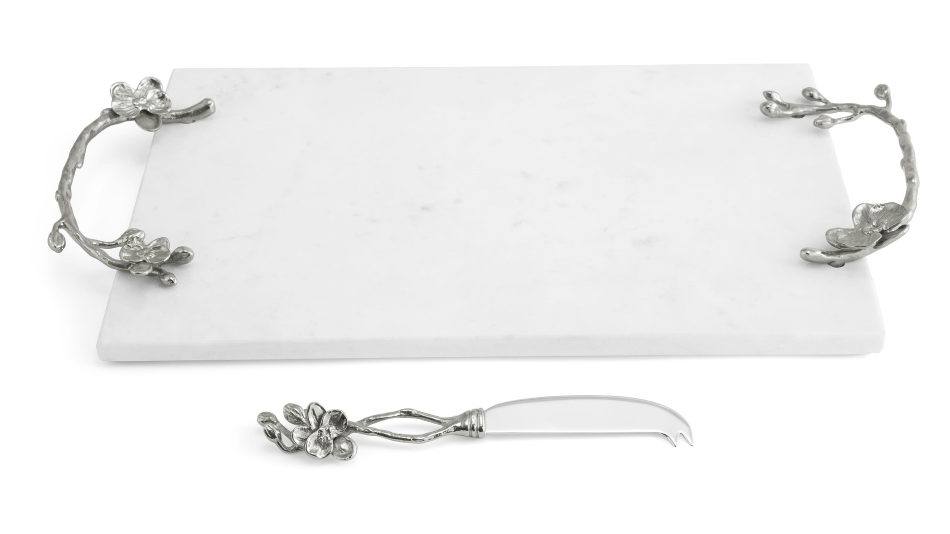 111863 White Orchid Cheese Board w_ Knife 3