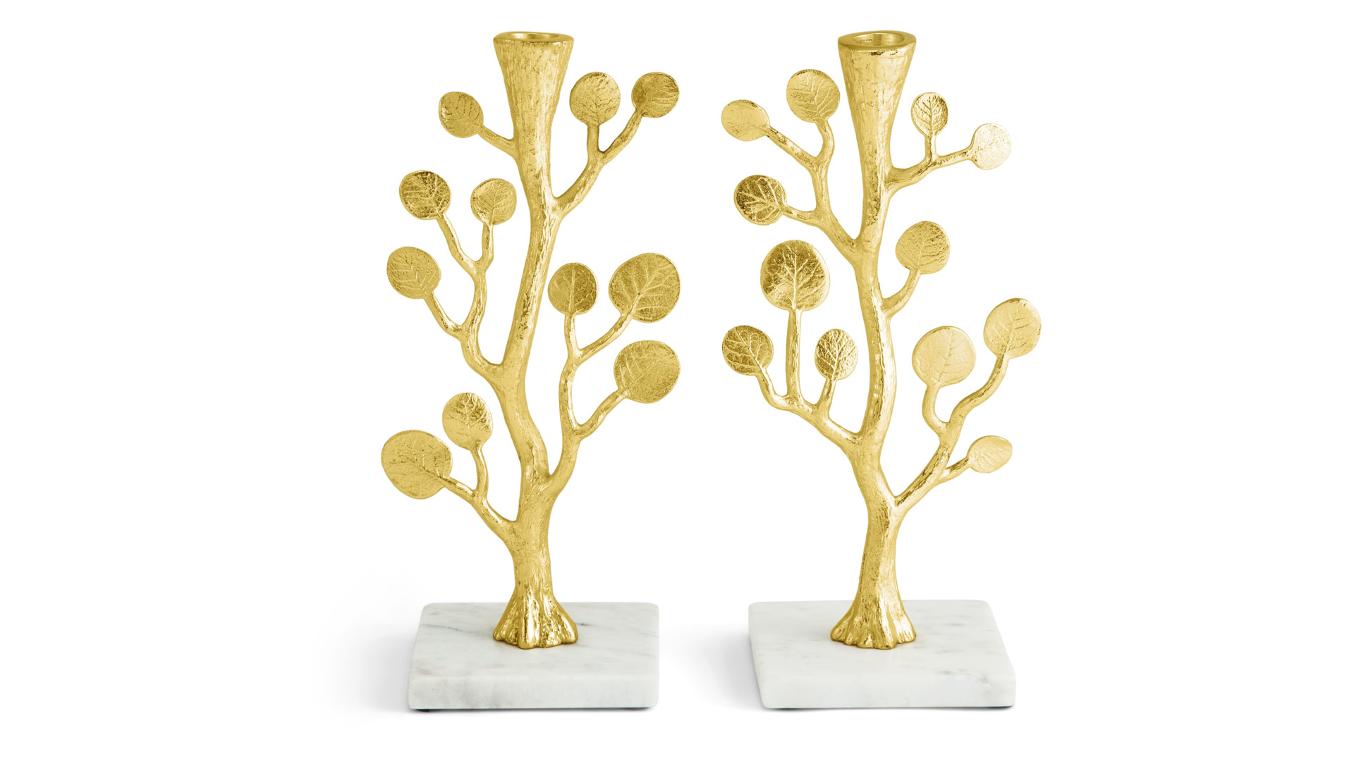 112400 Botanical Leaf Gold Candleholders 1