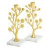 112400 Botanical Leaf Gold Candleholders 2