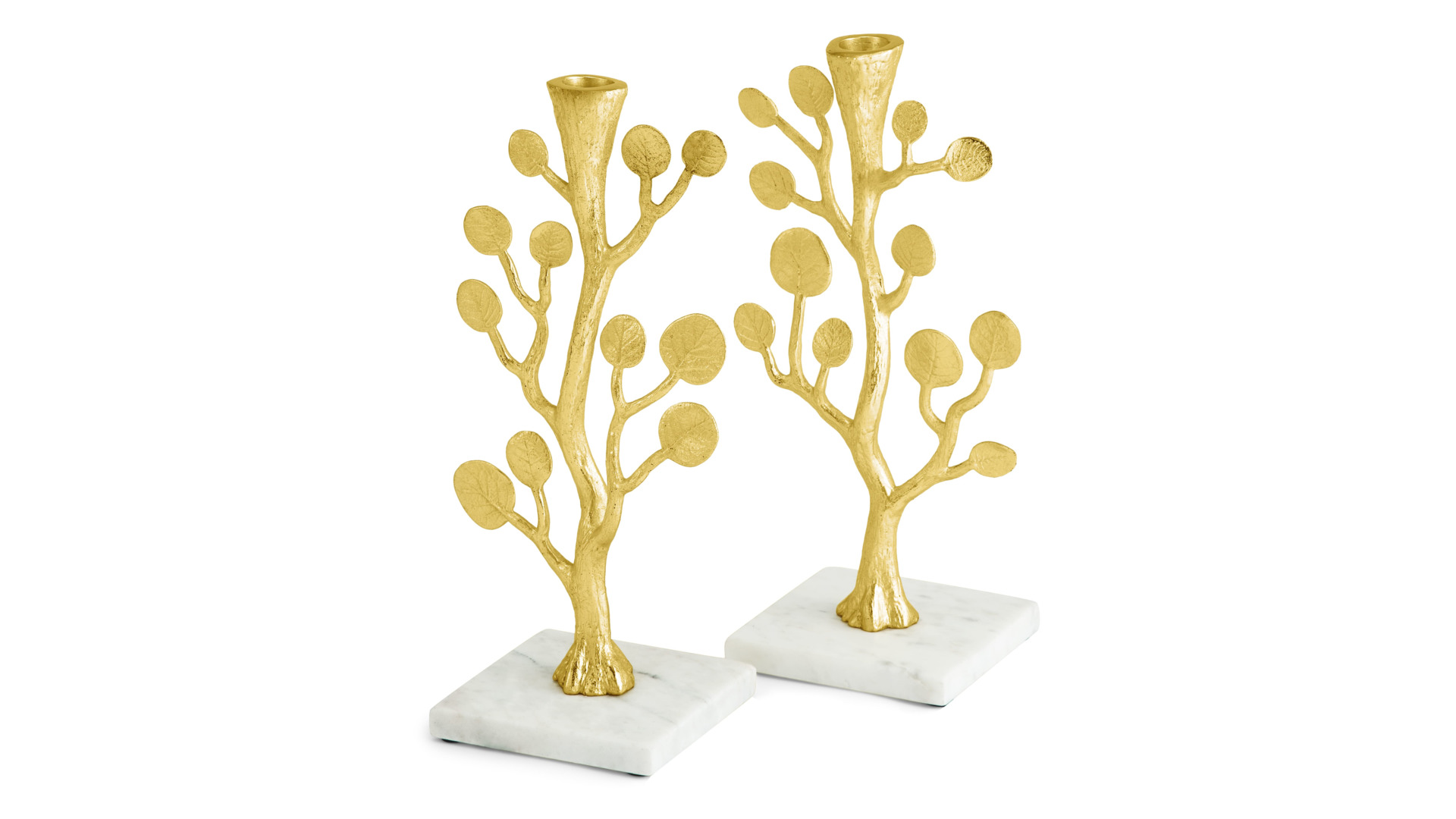 112400 Botanical Leaf Gold Candleholders 2