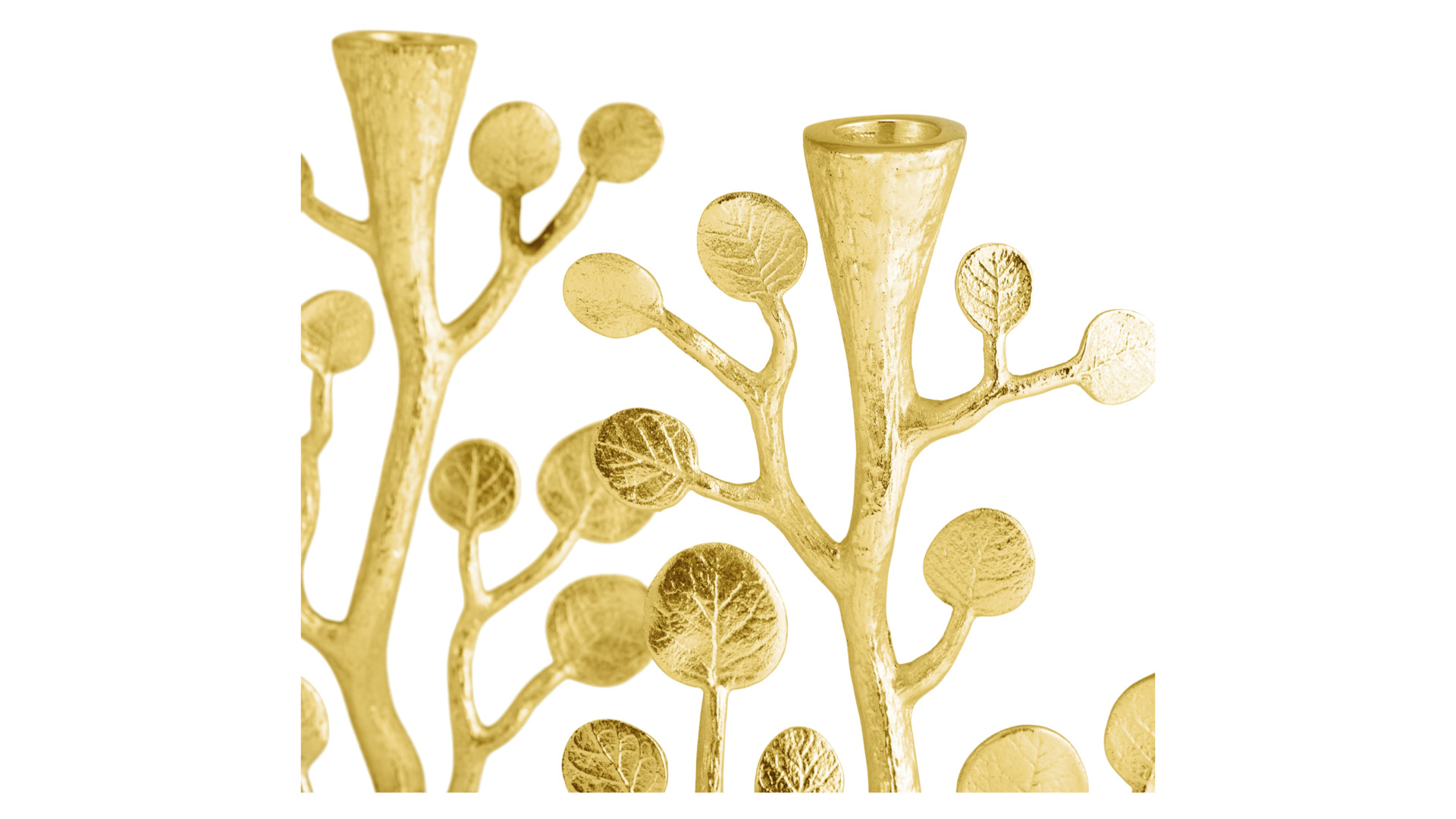 112400 Botanical Leaf Gold Candleholders 3