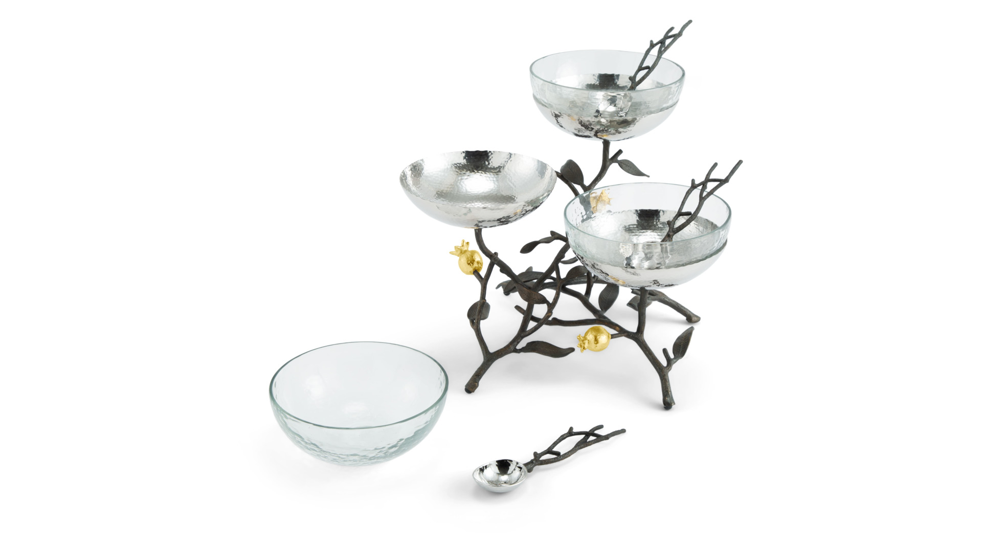 175325 Pomegranate Triple Bowl Set w_ Spoons 5