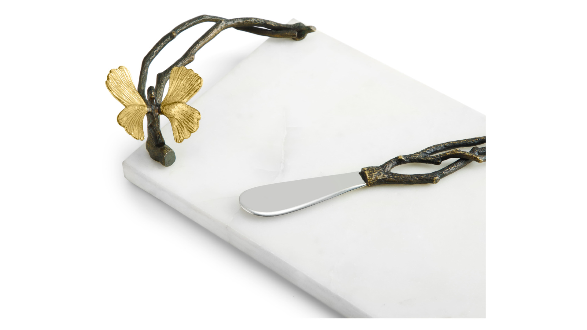 175782 Butterfly Ginkgo Small Cheese Board w- Knife Closeup