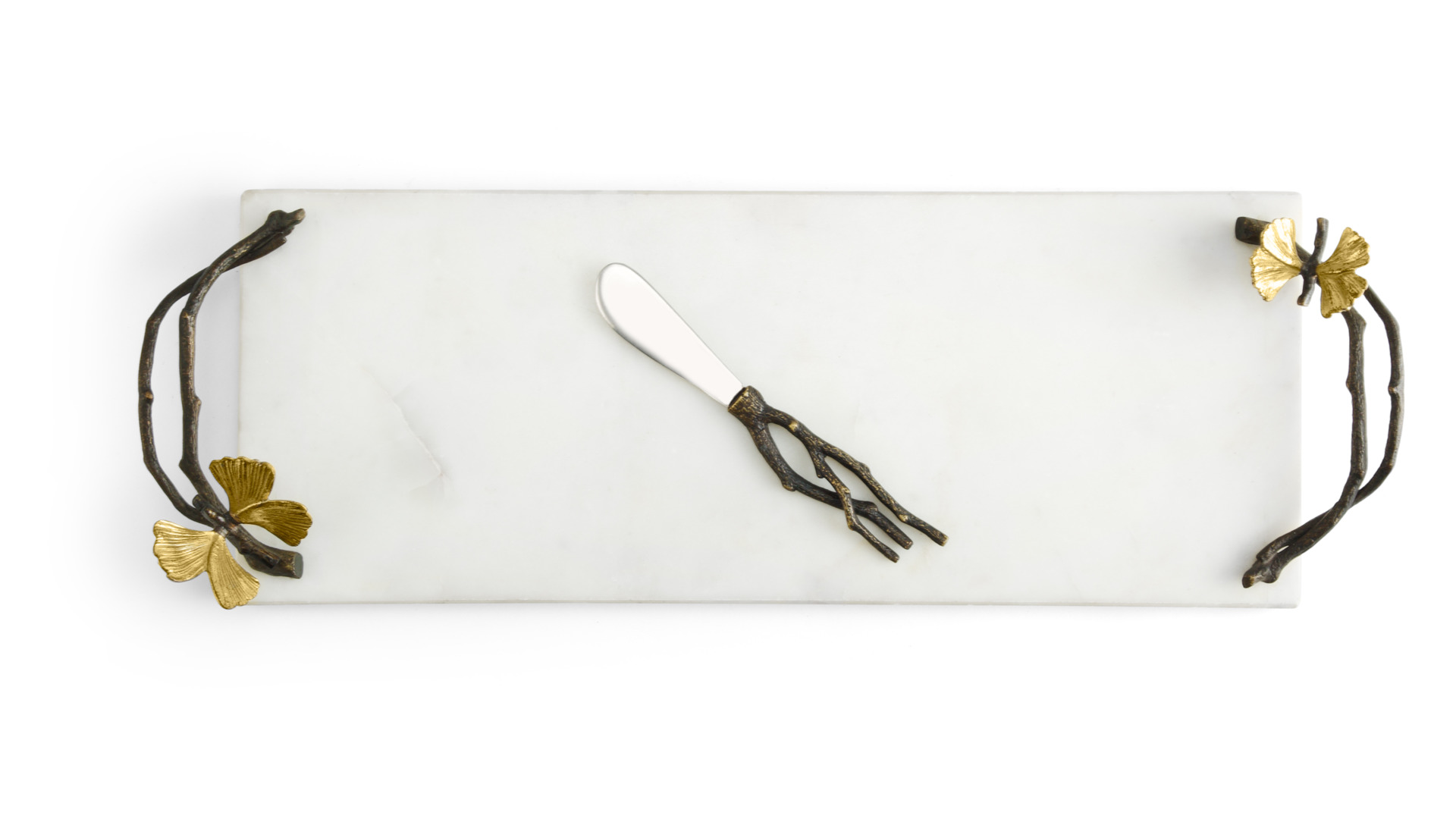 175782 Butterfly Ginkgo Small Cheese Board w- Knife Top